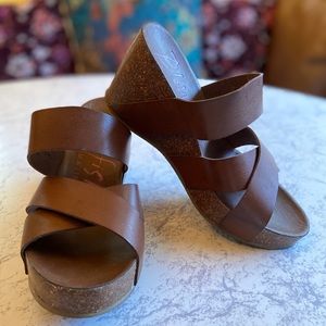 Blowfish Malibu strappy cork wedge, size 8, EUC!